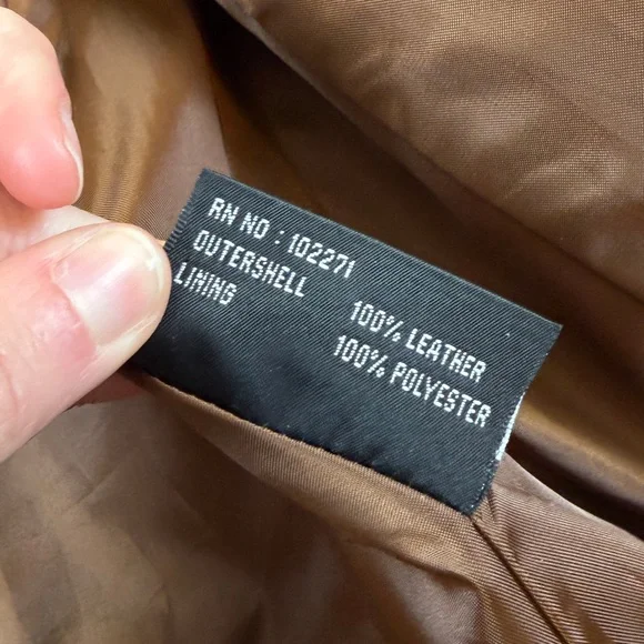 R&O Brand Brown Distressed Leather Trench Coat Jacket Womens S Mid-Length Patina - Picture 5 of 8